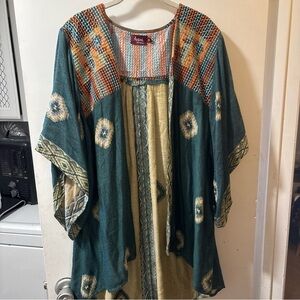 Avani Del Amour Bohemian Kantha Kimono Boho Hippie Festival Jacket Cardigan 2X